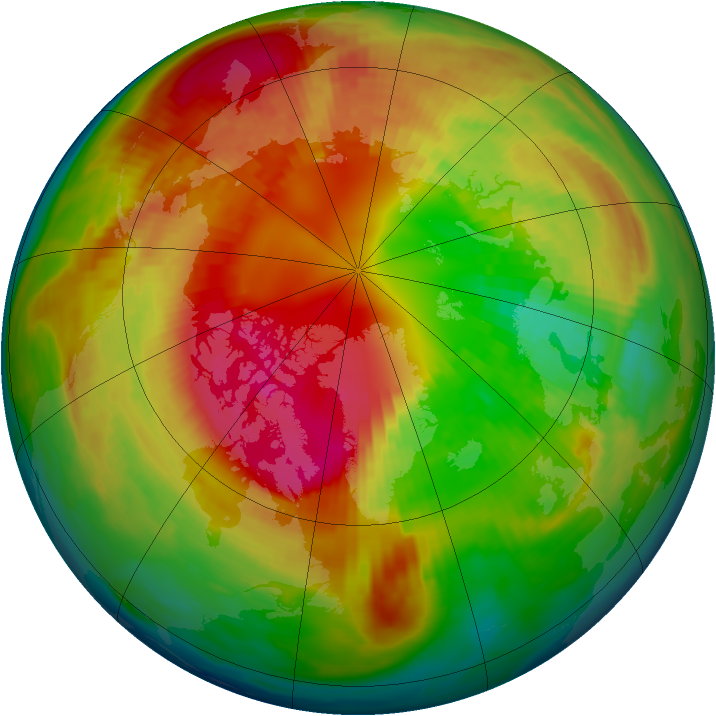 Arctic ozone map for 28 February 1983